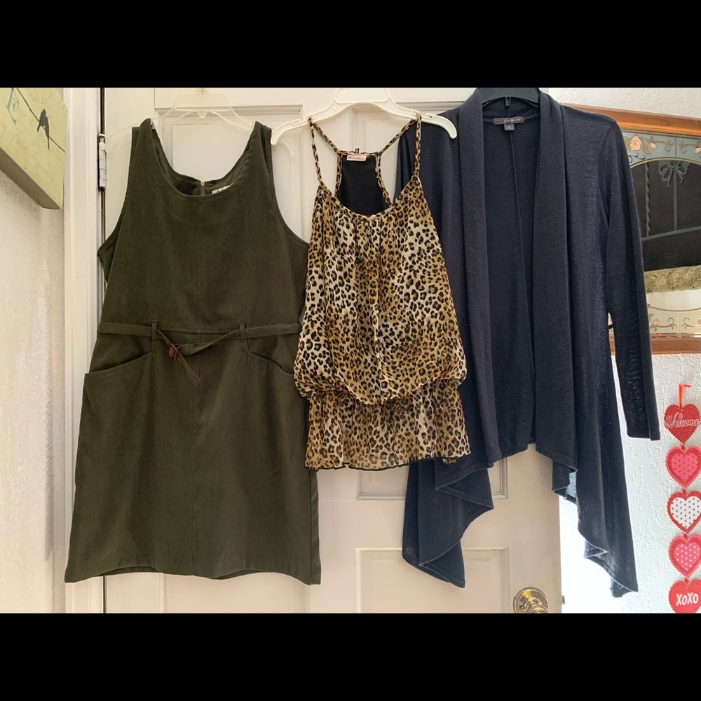 Euc 3 Piece Bundle Dress Jacket Blouse Size Medium - image 1